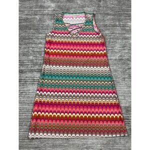 Tacera Dress Womens‎ Small Multicolor Sleeveless Knee Length Polyester Blend